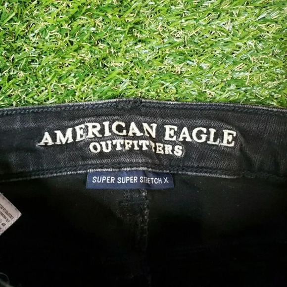 American Eagle Shorts Womens Size 4 Black Super Stretch Hi-Rise Denim X4 - Picture 5 of 8